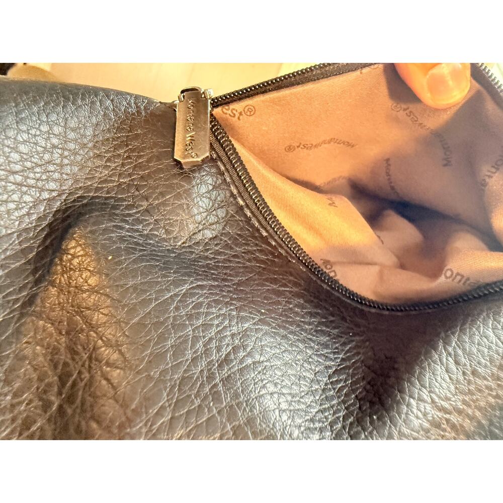 Montana West Black Studded Faux Leather Hobo Shoulder Bag Pebbled Leather Purse - Picture 16 of 16